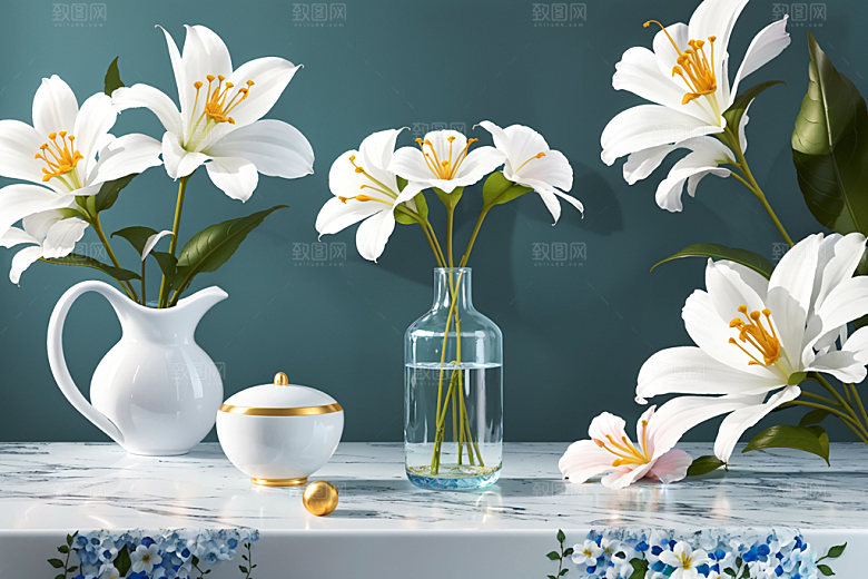绿植插花高清高雅效果图