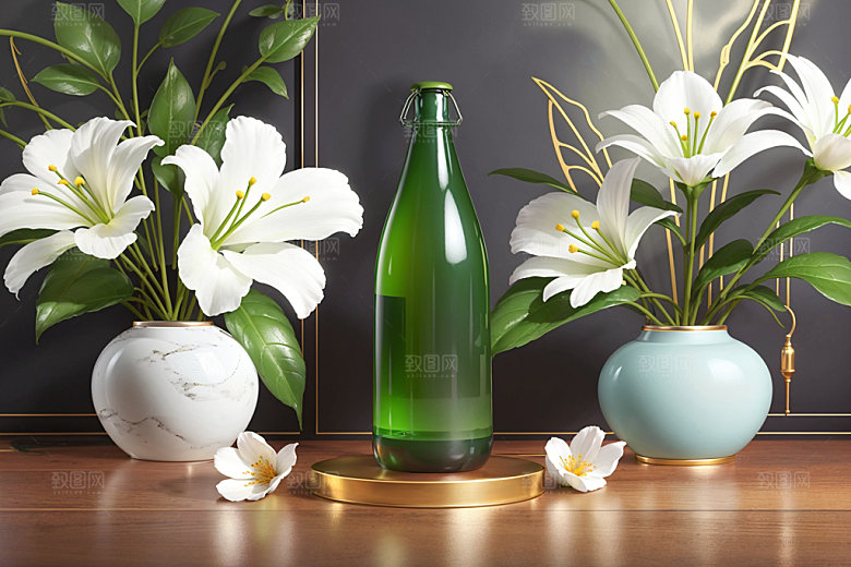 绿植插花水培室内效果图