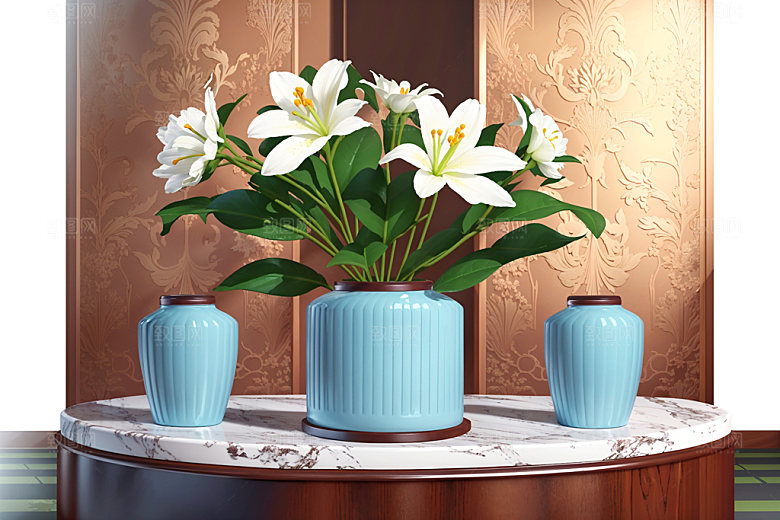 绿植插花装饰水培效果图