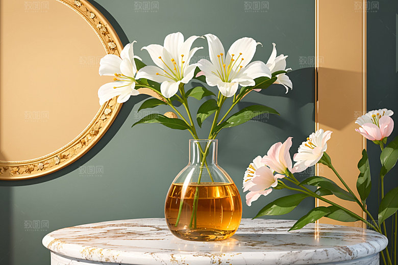 绿植插花高清高雅效果图