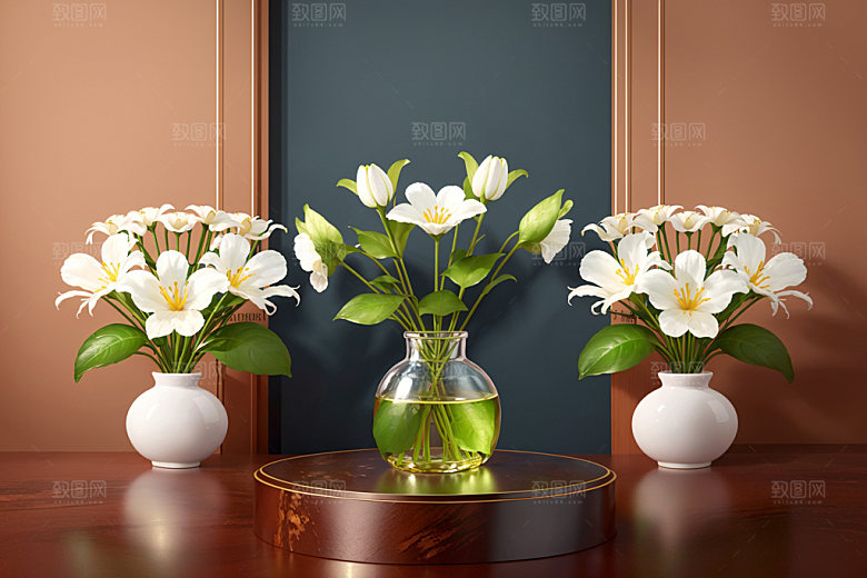 绿植插花水培简约效果图