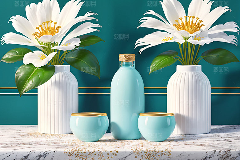 绿植插花软装装饰效果图