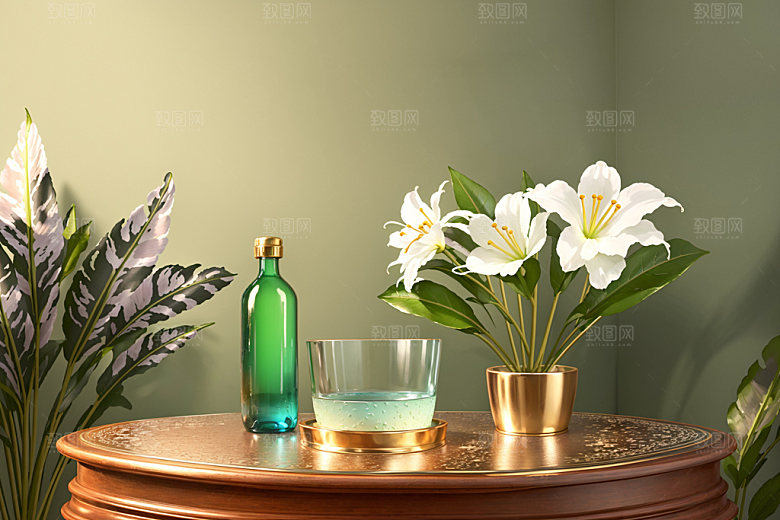 绿植插花室内装饰效果图