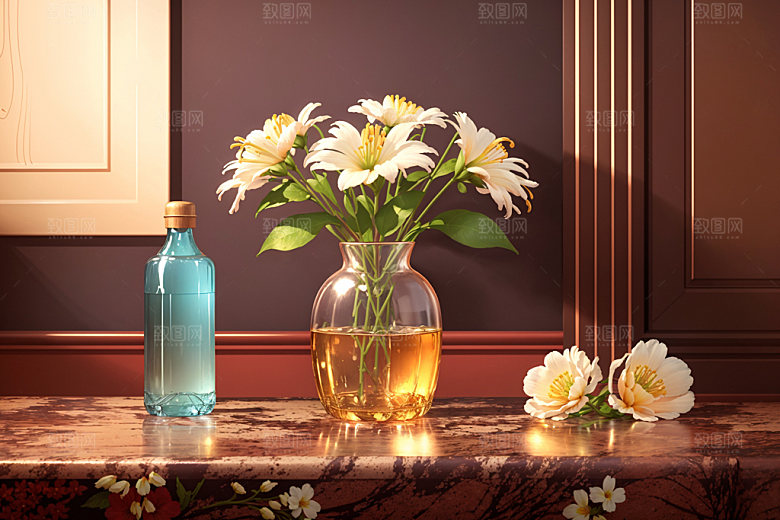 绿植插花水培高雅效果图