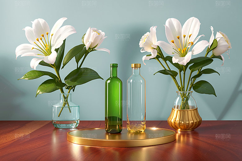 绿植插花装饰高清效果图