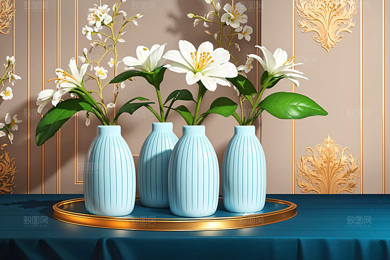 绿植插花水培高雅效果图