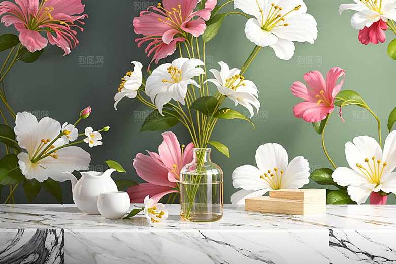 绿植插花简约高雅效果图