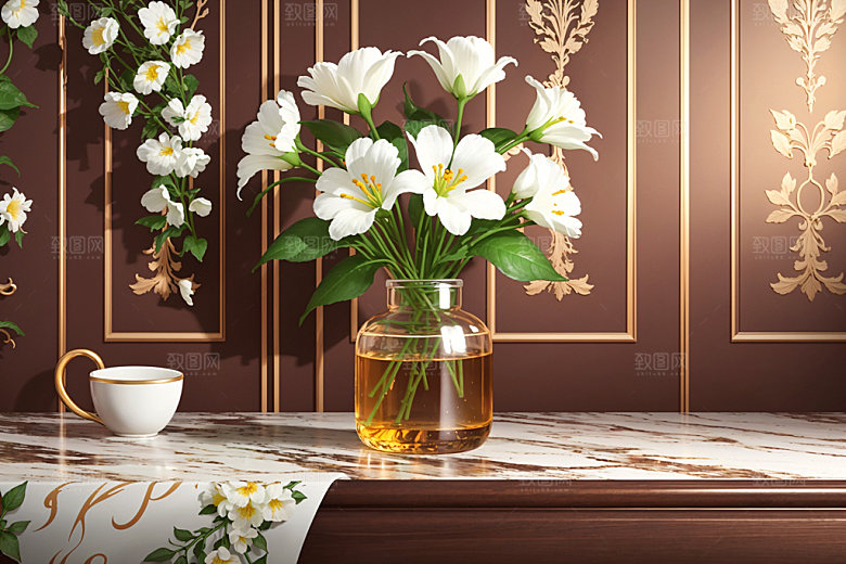 绿植插花装饰水培效果图