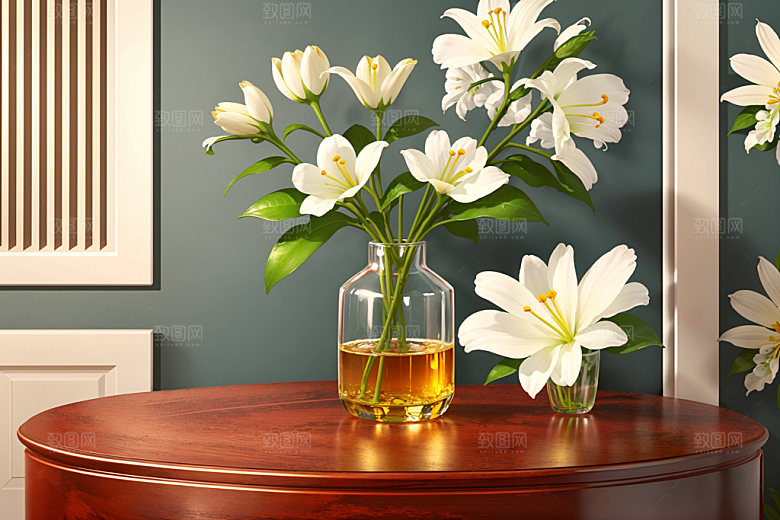 绿植插花水培高雅效果图