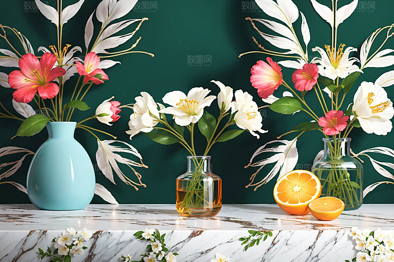 绿植插花高雅装饰效果图