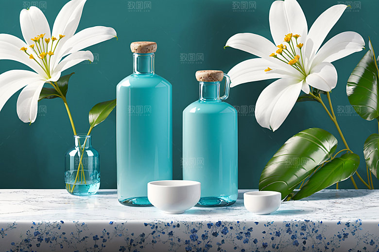 绿植插花鲜切花家居效果图