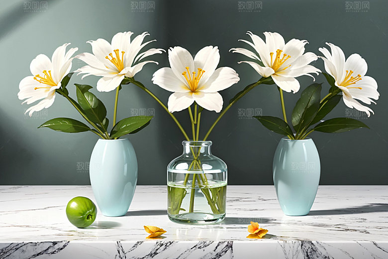 绿植插花简约高雅效果图