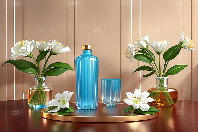 绿植插花室内高清效果图