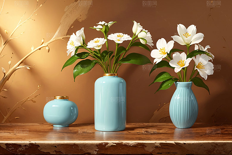 绿植插花高清装饰效果图