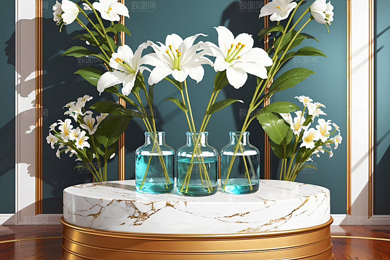 绿植插花水培装饰效果图