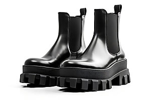 黑色马丁靴单鞋短靴摄影图
