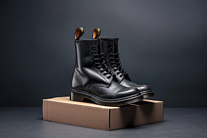 黑色马丁靴高清鞋类摄影图