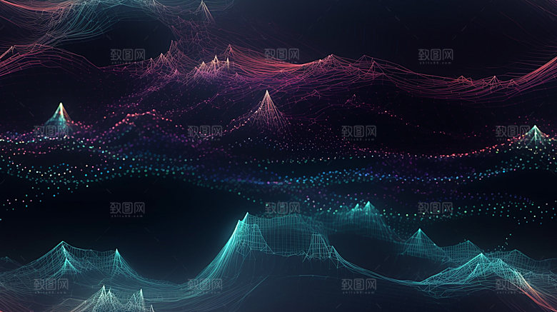 脉冲波电子科技感背景