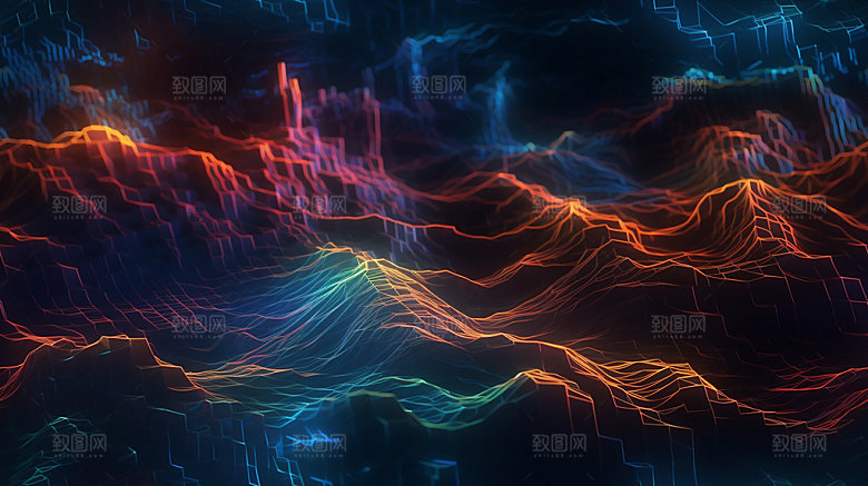脉冲波科技感电子背景