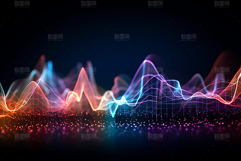 脉冲切线波科技感背景图