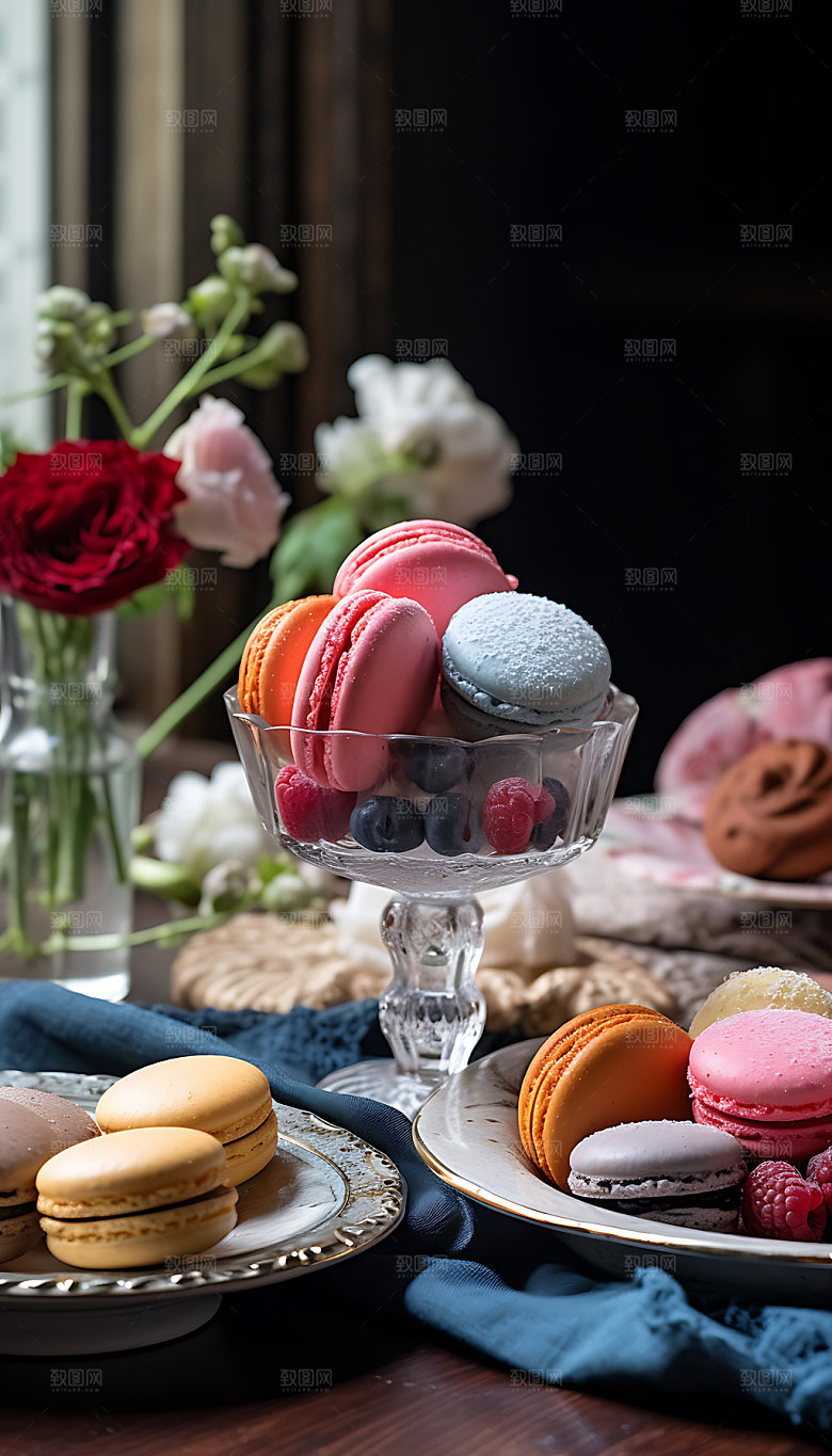 马卡龙高端精致摄影图