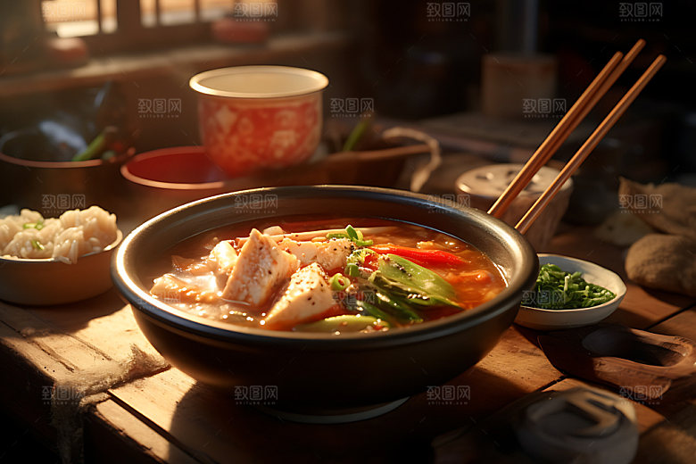 麻辣烫特色烫菜摄影图