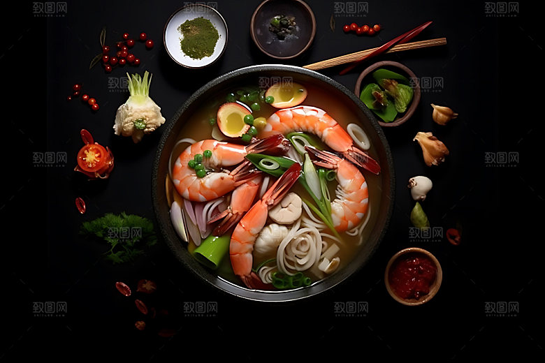 麻辣烫美食烫菜摄影图