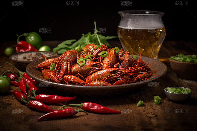 小龙虾河鲜十三香摄影图