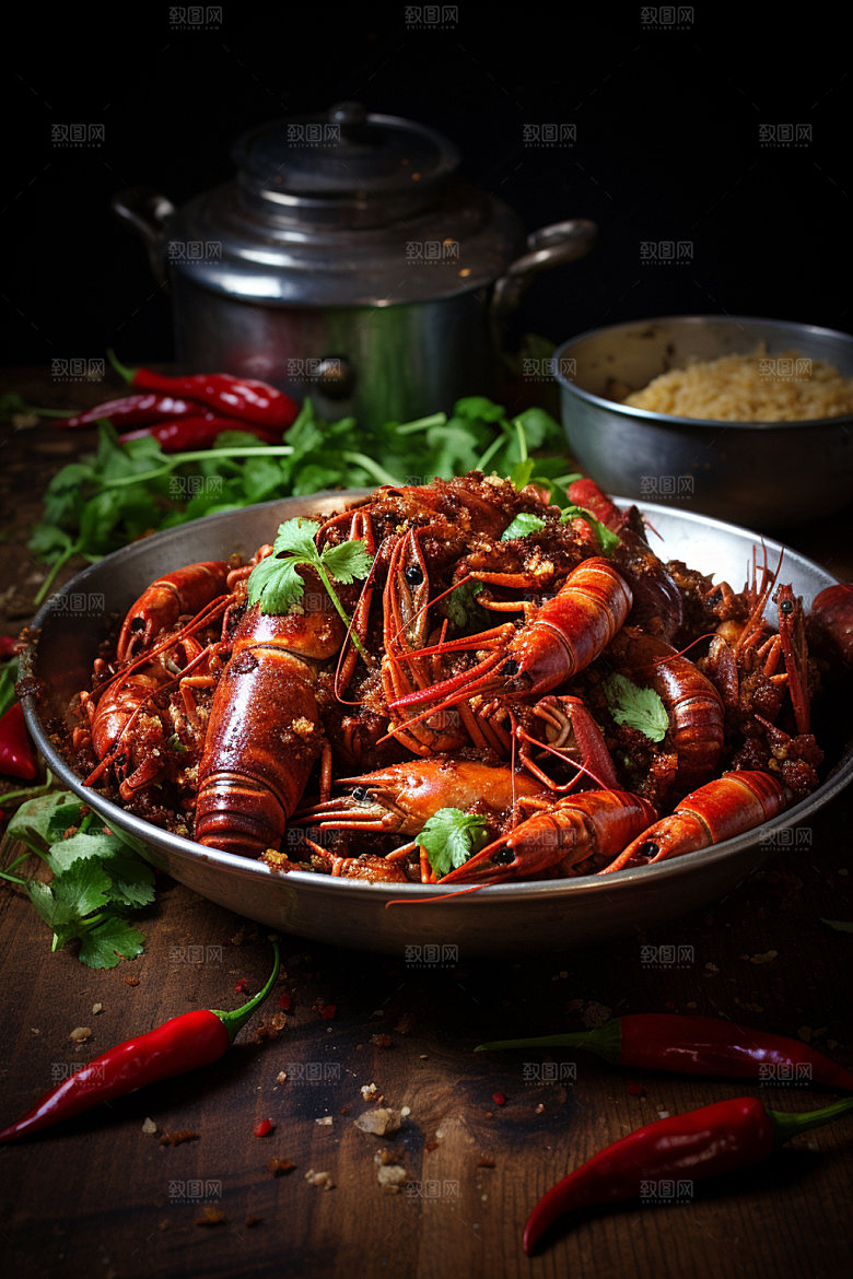 小龙虾夏日美食麻辣摄影图