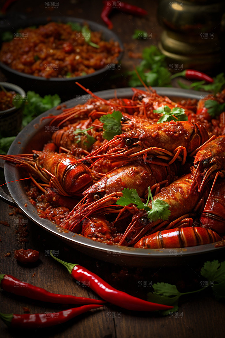 小龙虾麻辣夏日美食摄影图