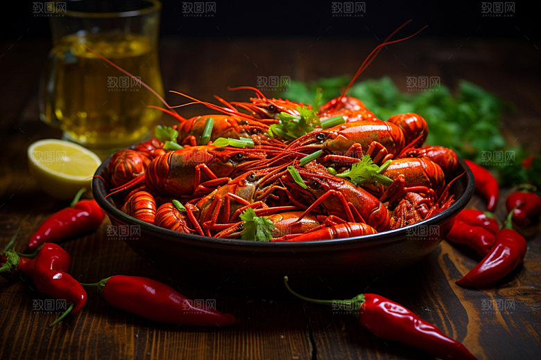 小龙虾美味夏日美食摄影图