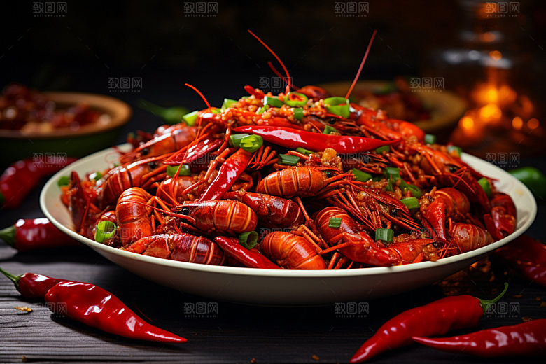 小龙虾夏日美食十三香摄影图