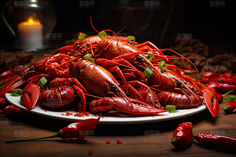 小龙虾高清聚餐摄影图
