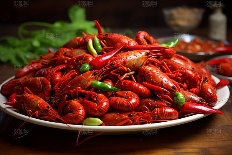 小龙虾夏日美食麻辣摄影图