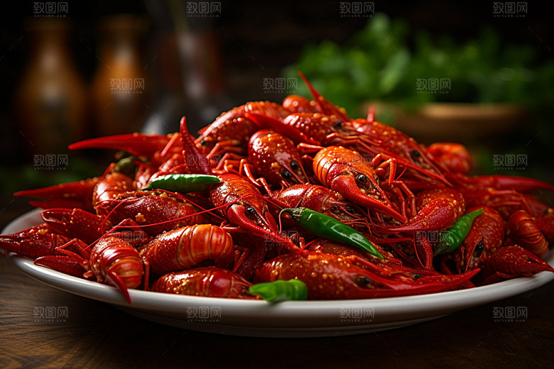 小龙虾夏日美食聚餐摄影图