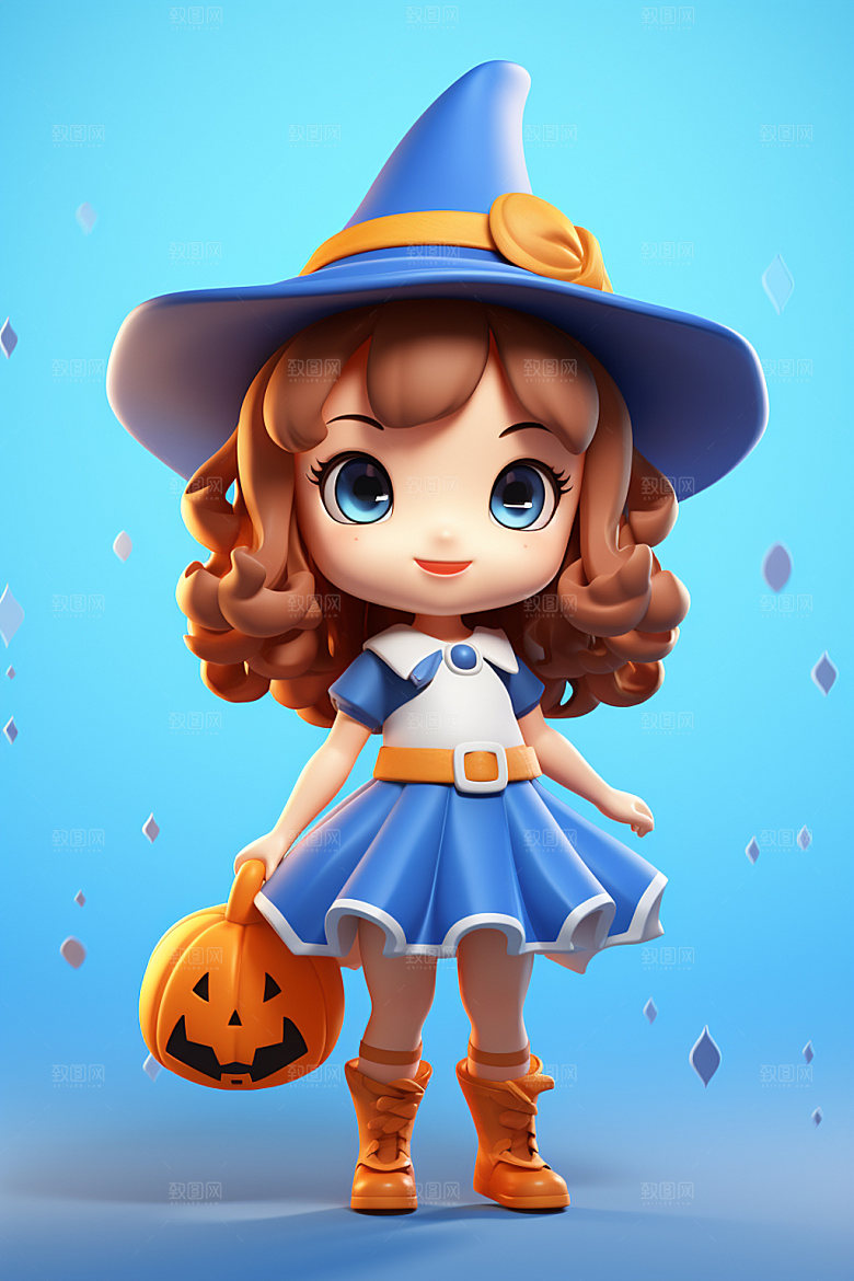 万圣节玩偶少女女孩模型