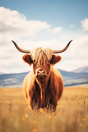牦牛放牧西藏摄影图