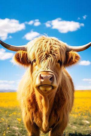 牦牛放牧家畜摄影图