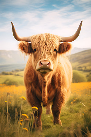 牦牛哺乳动物自然摄影图