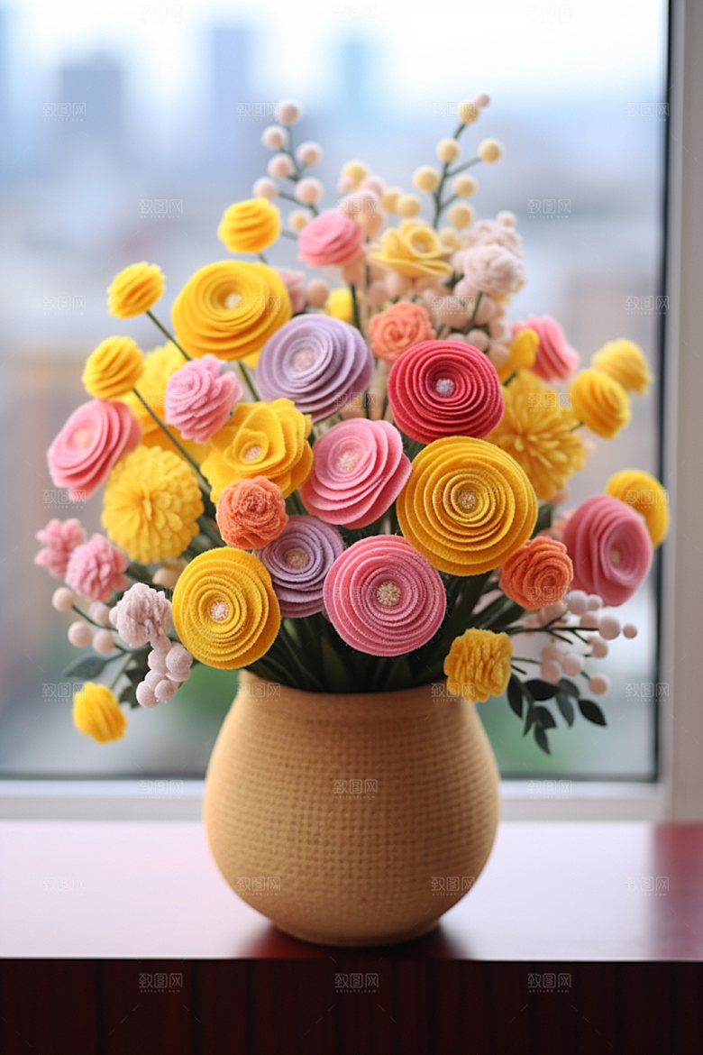 感恩节母亲节花卉花束矢量素材