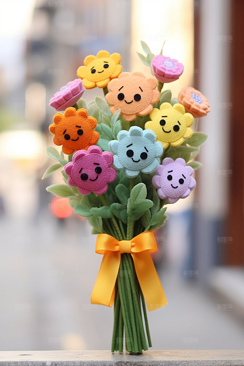 感恩节插画羊毛毡矢量素材