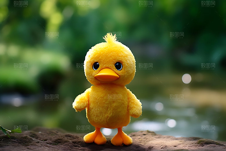 毛绒玩具小动物可爱摄影图