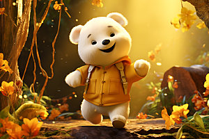 玩具熊自然童话模型