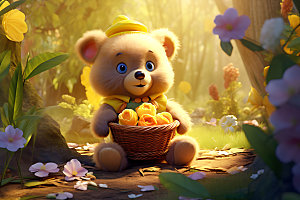 玩具熊童话森林模型