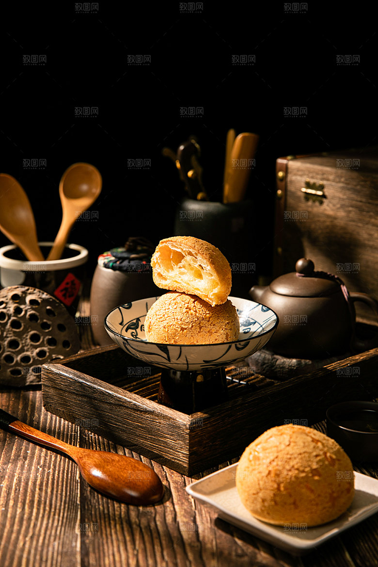 麻薯美食高清摄影图