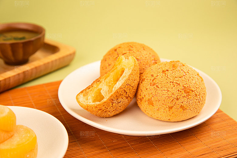 麻薯美食甜点摄影图