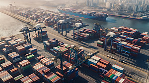 集装箱码头工业海运摄影图