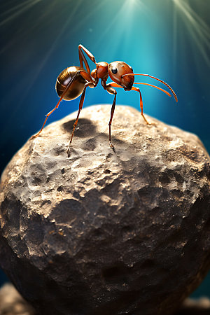 蚂蚁搬石头高清自然摄影图