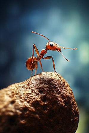 蚂蚁搬石头自然高清摄影图