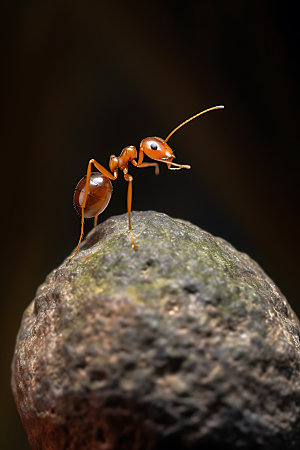 蚂蚁搬石头昆虫高清摄影图